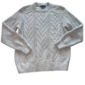 Grayson & Dunn chunky cable knit sweater soft gray cotton blend classic knit